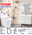 Combo đẹp 10 — tủ trắng, tủ gương ngăn hở, sen cây vuông