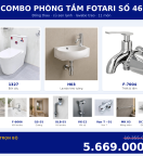 Combo lạnh 06 — 11 món — lavabo treo tường — Đồng thau