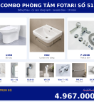 Combo kết hợp 01 — 10 món — lavabo treo tường — Đồng thau