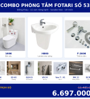 Combo kết hợp 09 — 10 món — lavabo treo tường — Đồng thau