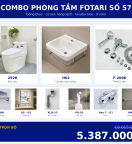 Combo nóng lạnh 01 — 9 món — lavabo treo tường — Đồng thau