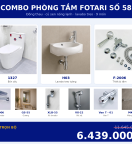 Combo nóng lạnh 06 — 9 món — lavabo treo tường — Đồng thau