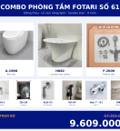 Combo nóng lạnh 20 — 9 món — lavabo treo tường — Đồng thau