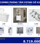 Combo nóng lạnh 15 — 8 món — tủ lavabo — Đồng thau
