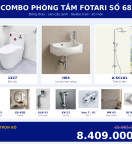Combo lạnh 15 — 10 món — lavabo treo tường — Đồng thau
