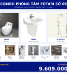 Combo lạnh 20 — 10 món — lavabo treo tường — Đồng thau