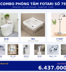 Combo nóng lạnh 05 — 9 món — lavabo treo tường — Đồng thau