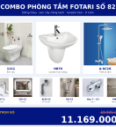 Combo nóng lạnh 27 — 9 món — lavabo treo tường — Đồng thau