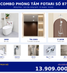 Combo nóng lạnh 36 — 8 món — tủ lavabo — Đồng thau