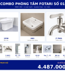 Combo lạnh 01 — 11 món — lavabo treo tường — INOX 304