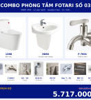 Combo lạnh 07 — 11 món — lavabo treo tường — INOX 304