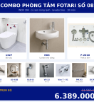 Combo kết hợp 07 — 10 món — lavabo treo tường — INOX 304