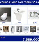 Combo kết hợp 13 — 10 món — lavabo treo tường — INOX 304