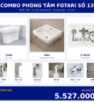 Combo nóng lạnh 02 — 9 món — lavabo treo tường — INOX 304