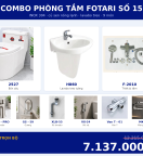 Combo nóng lạnh 11 — 9 món — lavabo treo tường — INOX 304