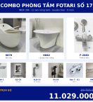 Combo nóng lạnh 26 — 9 món — lavabo treo tường — INOX 304