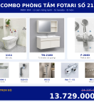 Combo nóng lạnh 34 — 8 món — tủ lavabo — INOX 304