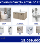 Combo nóng lạnh 37 — 8 món — tủ lavabo — INOX 304