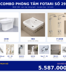 Combo kết hợp 03 — 10 món — lavabo treo tường — INOX 304