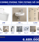 Combo kết hợp 08 — 10 món — lavabo treo tường — INOX 304