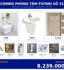 Combo kết hợp 16 — 10 món — lavabo treo tường — INOX 304