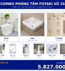 Combo nóng lạnh 03 — 9 món — lavabo treo tường — INOX 304