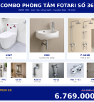Combo nóng lạnh 10 — 9 món — lavabo treo tường — INOX 304