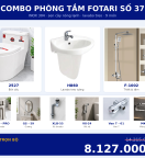 Combo nóng lạnh 14 — 9 món — lavabo treo tường — INOX 304