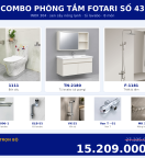 Combo nóng lạnh 38 — 8 món — tủ lavabo — INOX 304