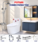 Combo mô phỏng 02 — tủ navy bo tròn, bồn cầu một khối