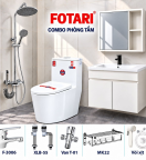 Combo mô phỏng 05 — tủ trắng trơn, vòi lavabo đen