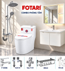 Combo mô phỏng 08 — tủ trắng kem, gương đèn hắt