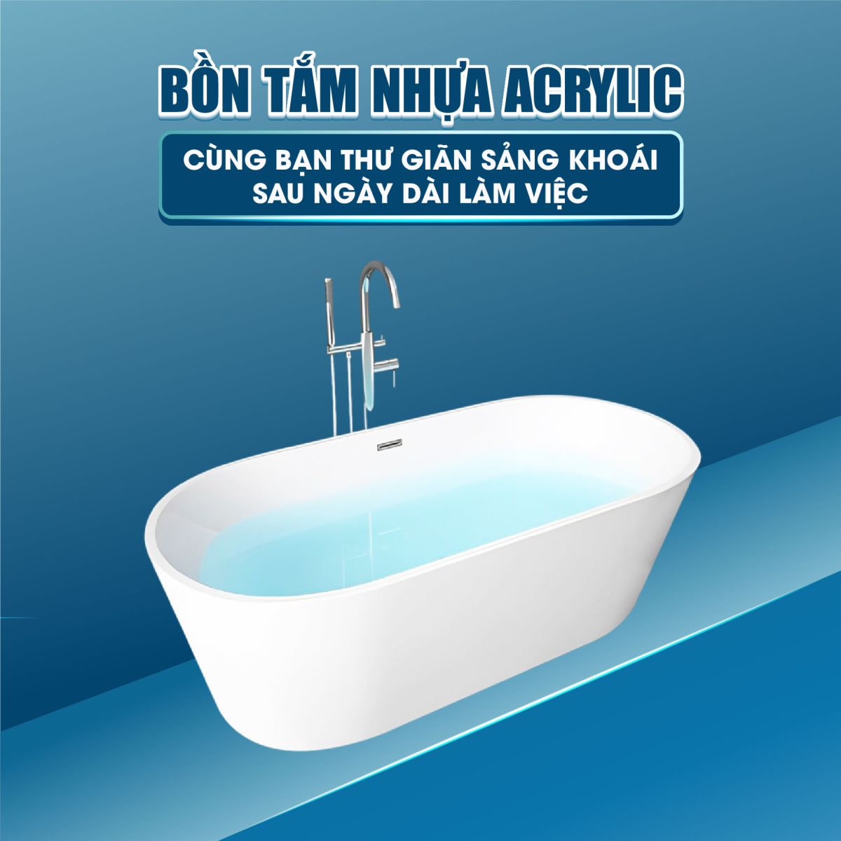 Bồn Tắm Oval Cạnh Thẳng Fotari ABT-1015 2