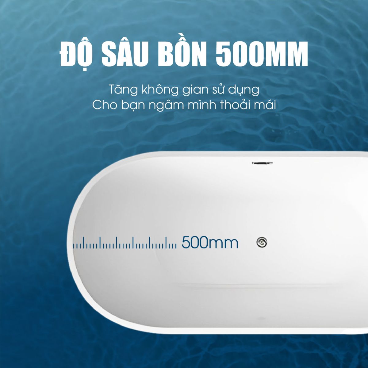Bồn Tắm Oval Cạnh Thẳng Fotari ABT-1015 3