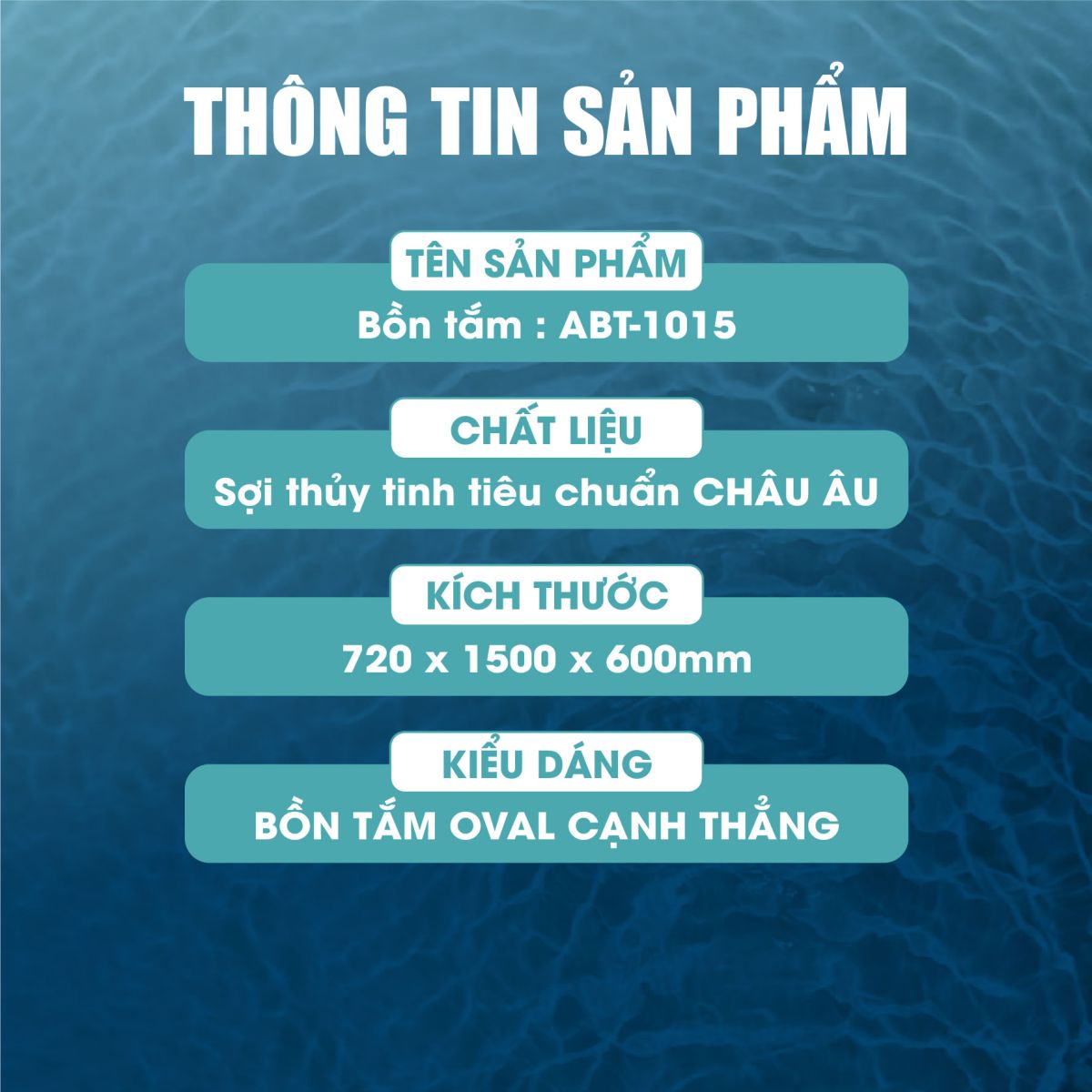 Bồn Tắm Oval Cạnh Thẳng Fotari ABT-1015 5