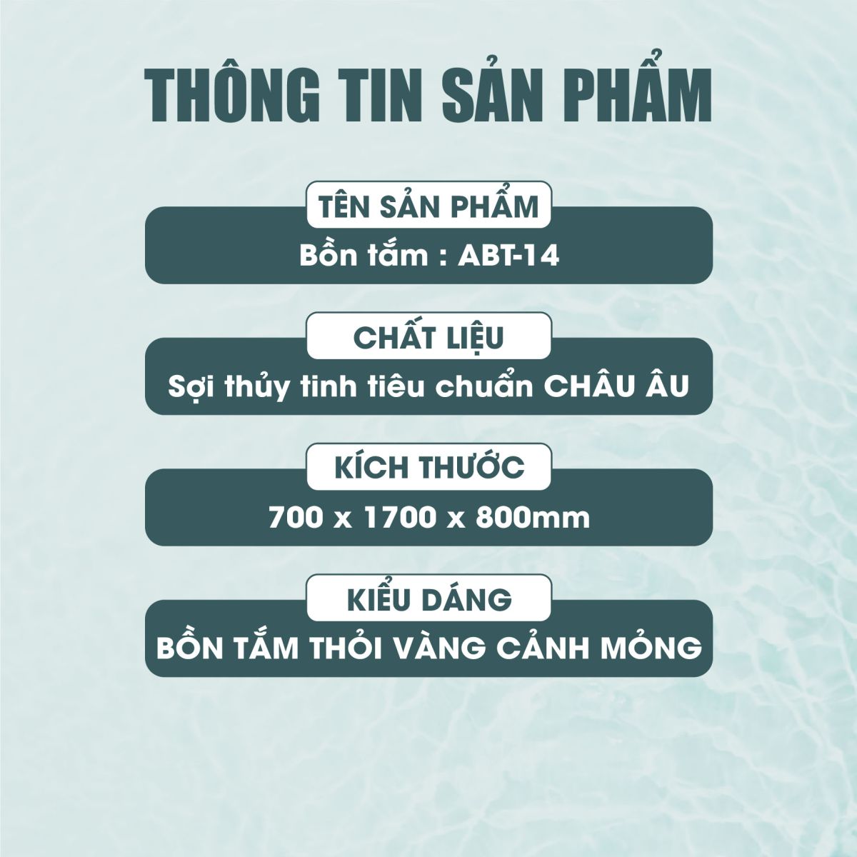 Bồn Tắm Thỏi Vàng Cạnh Mỏng Fotari ABT-14 5