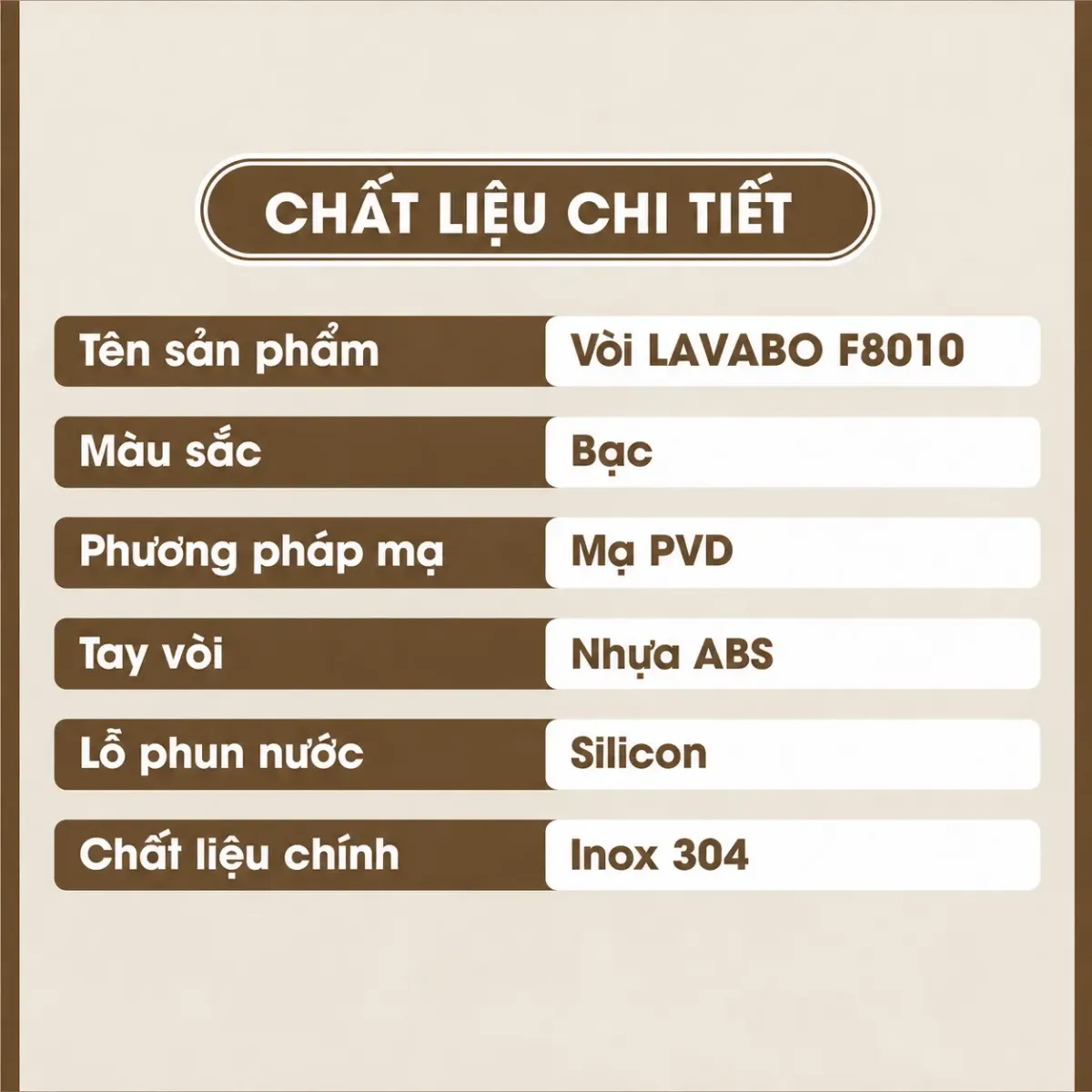 Củ Vòi Hồ Cao Cấp Fotari F8010