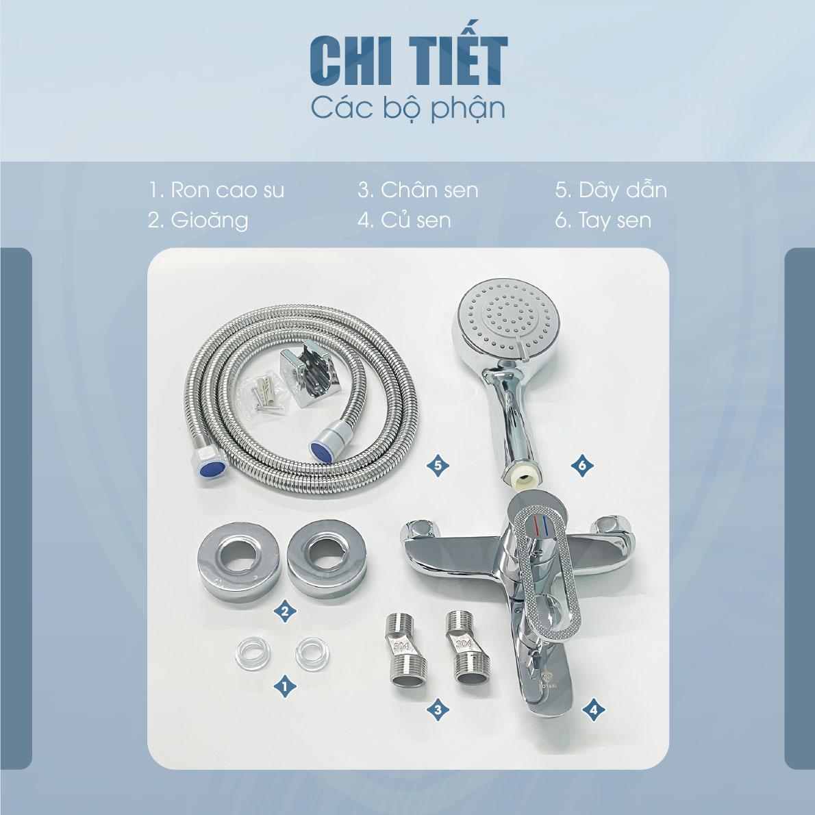Các bộ phận Củ Sen Nóng Lạnh Fotari A-CS21