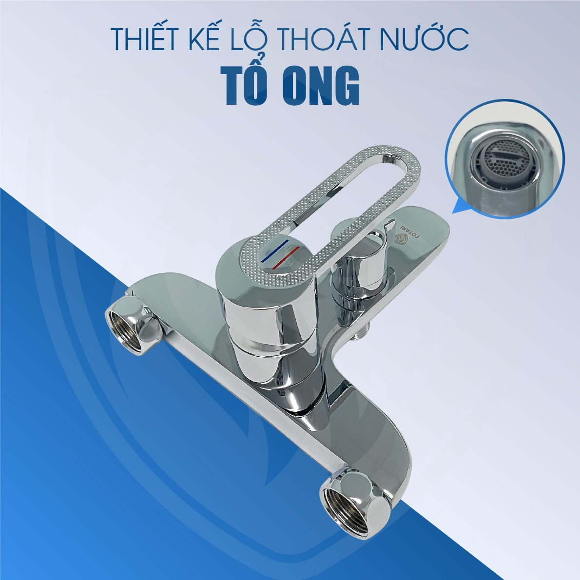 Củ sen nóng lạnh A-CS22 thiết kế lỗ thoát nước dạng tổ ong