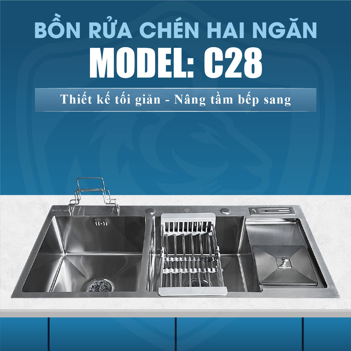 Chậu Rửa Chén 2 Hộc Inox 304 Fotari C-28
