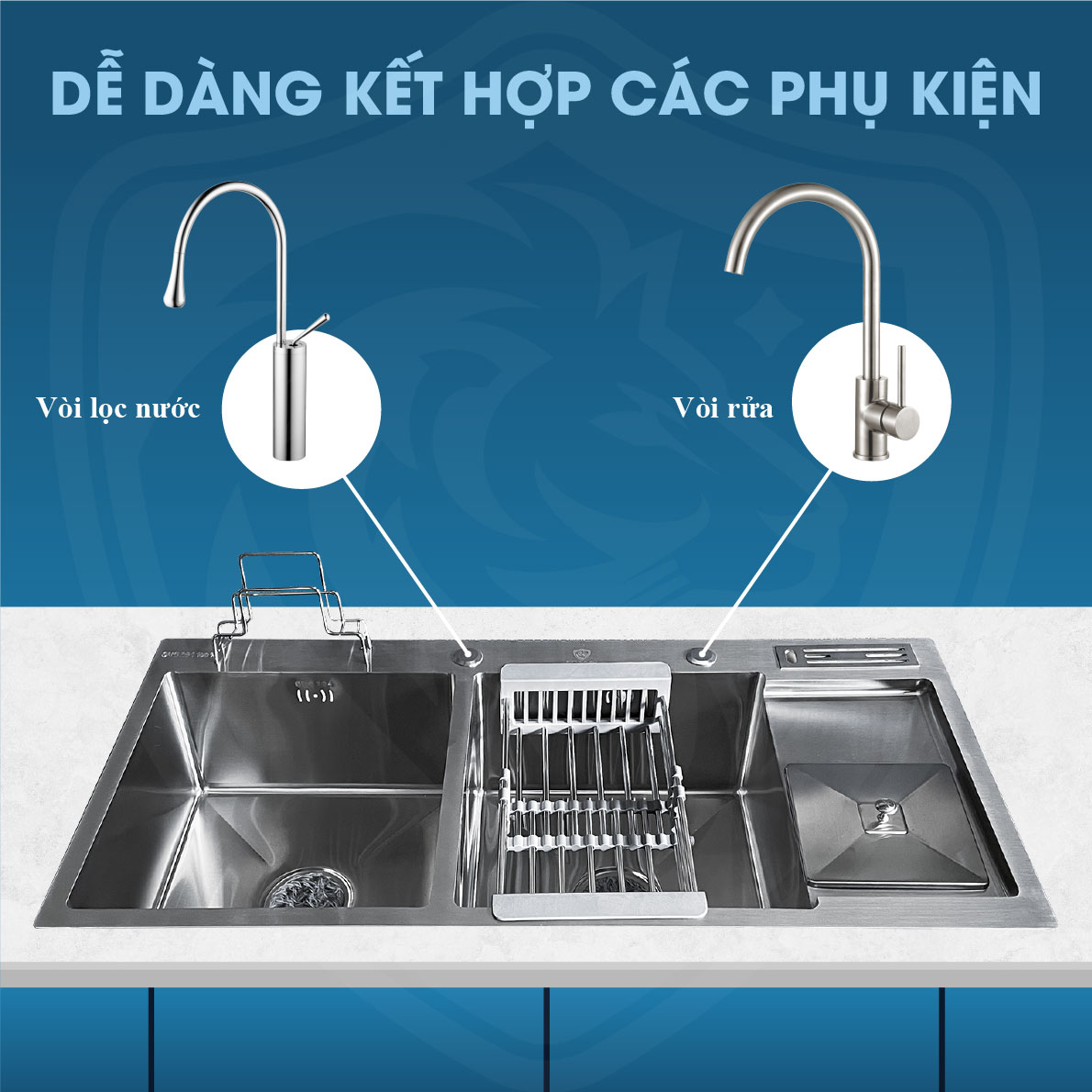 Chậu Rửa Chén 2 Hộc Inox 304 Fotari C-28