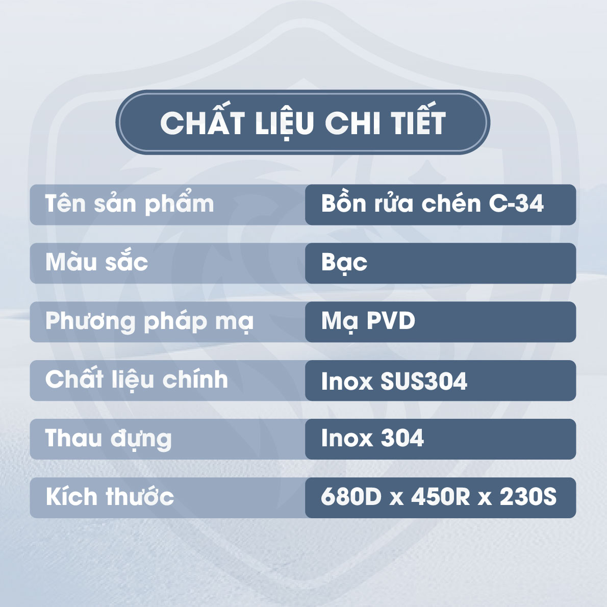 chậu rửa chén inox 1 hộc C-34