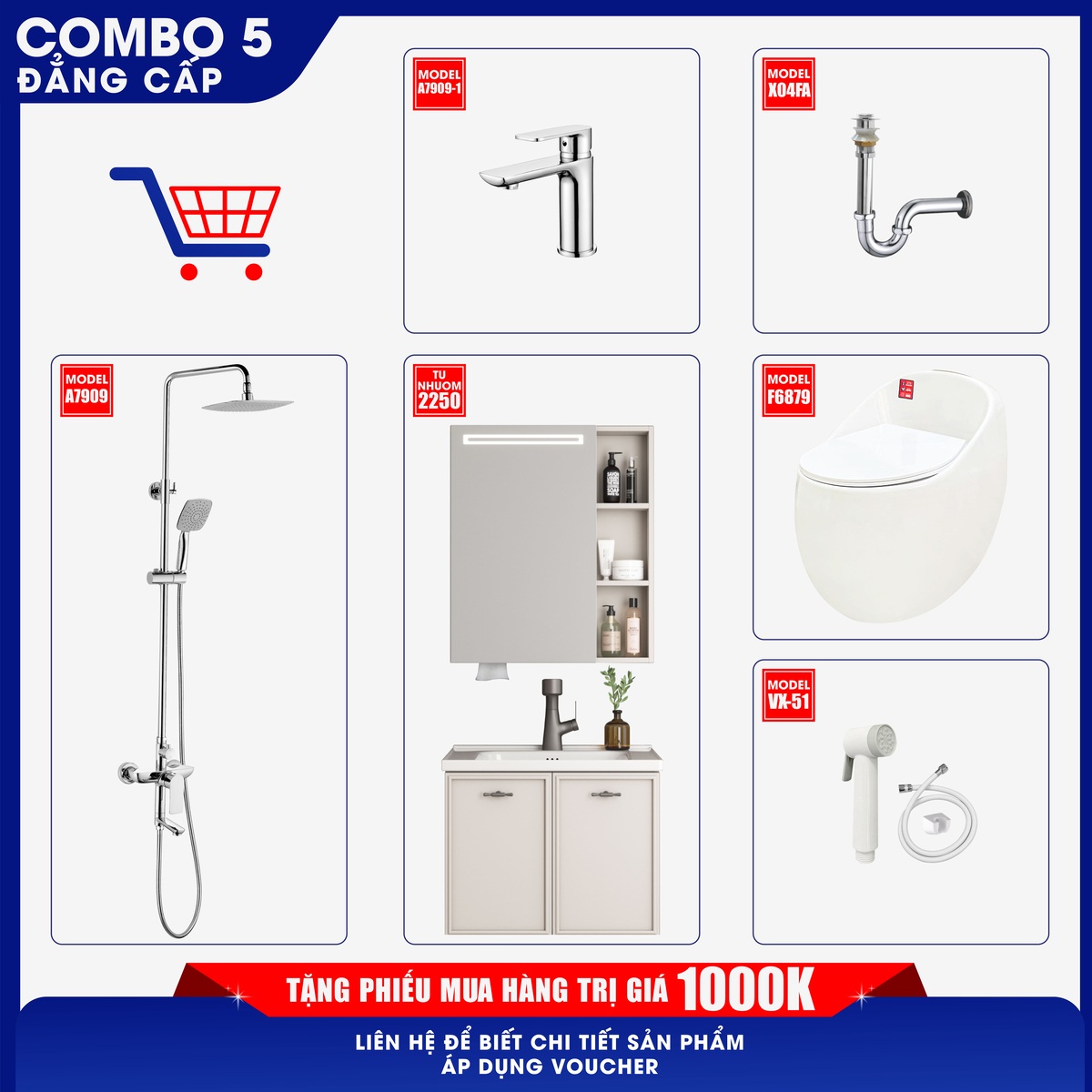 Combo Thiết Bị Phòng Tắm Đẳng Cấp