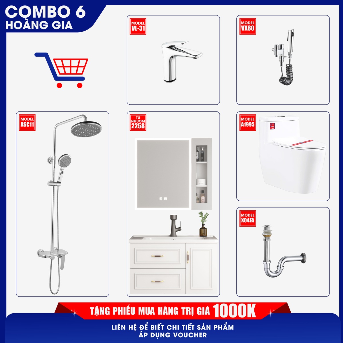 Combo Hoàng Gia Thiết Bị Phòng Tắm 