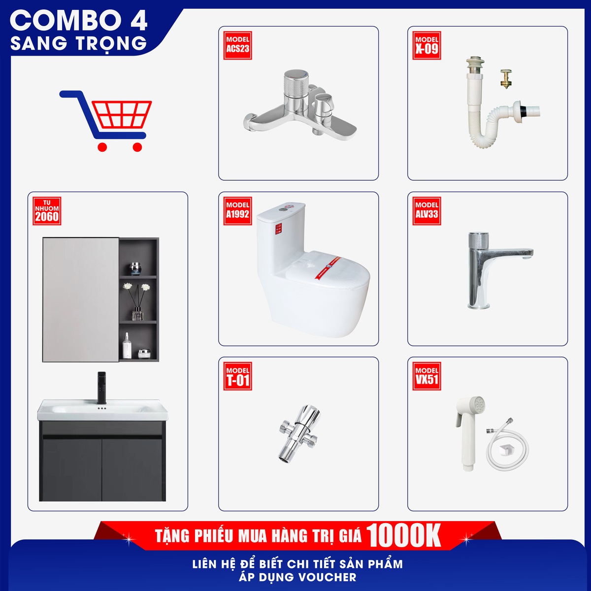 Combo Sang Trọng Thiết Bị Phòng Tắm Fotari