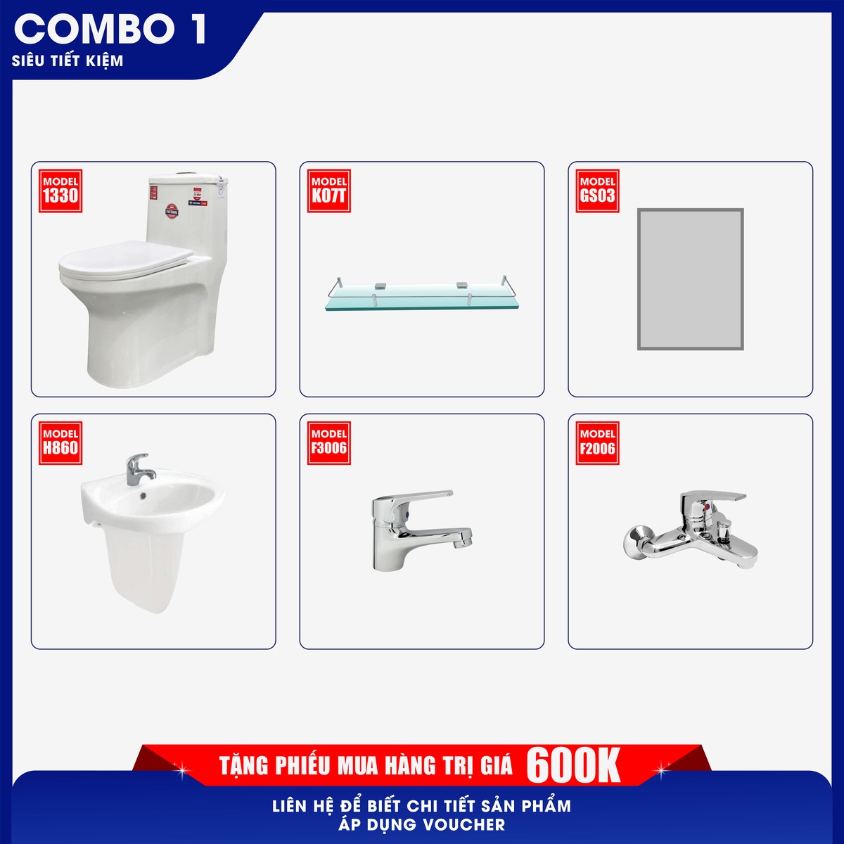 Combo Siêu Tiết Kiệm Thiết Bị Phòng Tắm Fotari