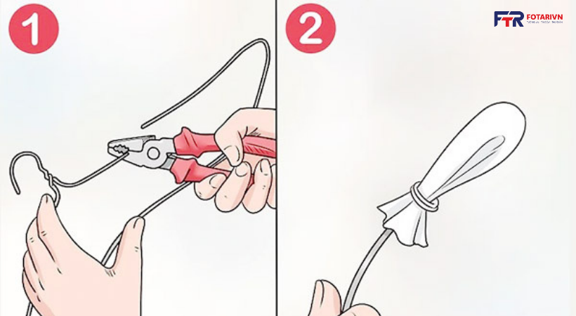 Cách uốn móc quần áo thành dụng cụ thông bồn cầu