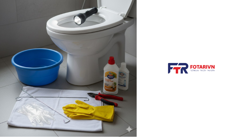 Hướng dẫn chế tạo và dùng móc quần áo để thông bồn cầu 