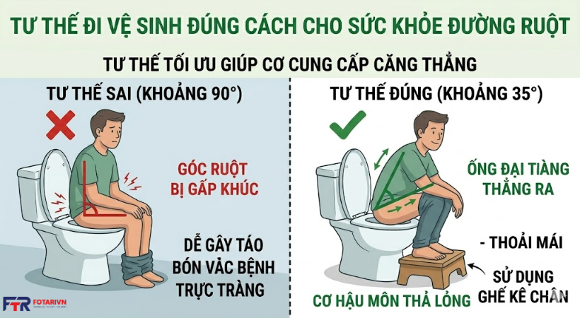 Tư Thế Ngồi Bồn Cầu Đúng Cách: Chìa Khóa Cho Sức Khỏe Đường Ruột