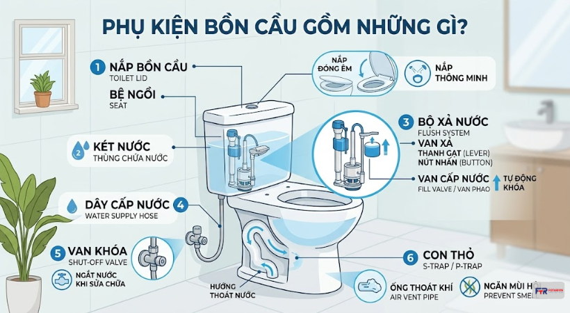 Phụ Kiện Bồn Cầu Gồm Những Gì?